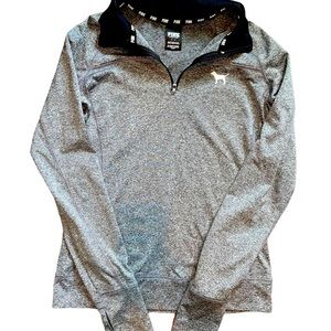 Grey Quarter Zip w/ Thumb Slits from PINK VS